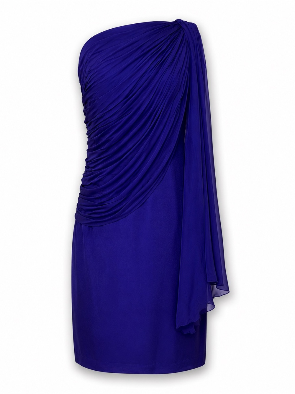 Melinda Eng | Silk One Shoulder Ruched Chiffon Cocktail Wedding Guest Dress 12